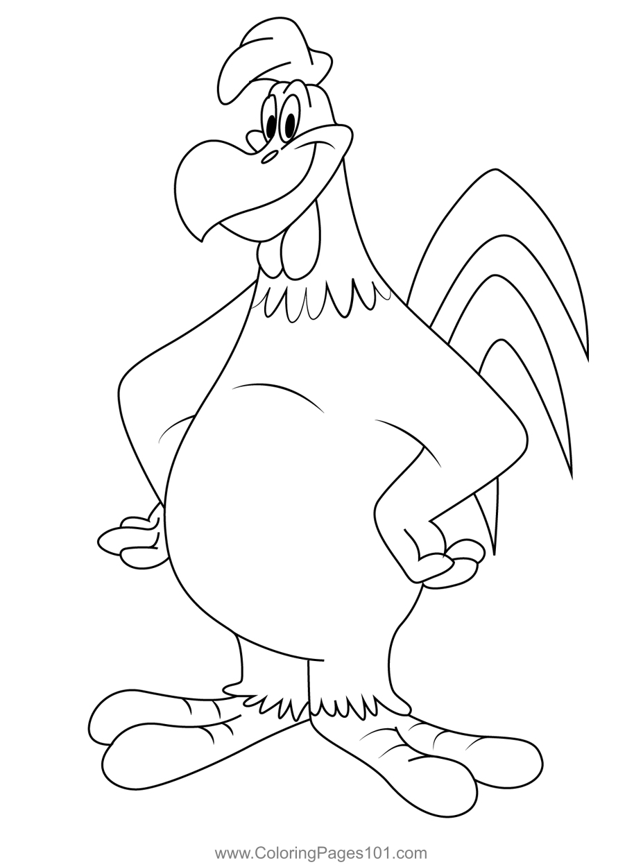 Foghorn leghorn smile coloring page for kids