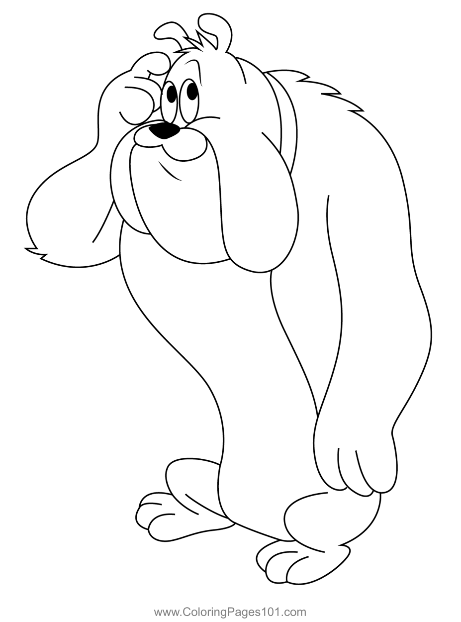 Looney tunes dog cartoon coloring page for kids