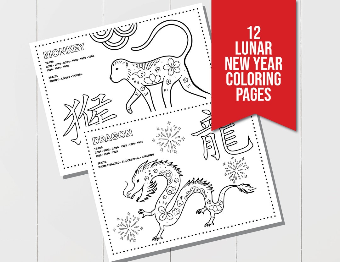 Chinese new year coloring pages chinese new year kids activities year of the dragon coloring page lunar new year activity for kids