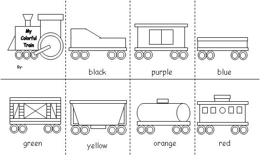 Train color word accordion fold