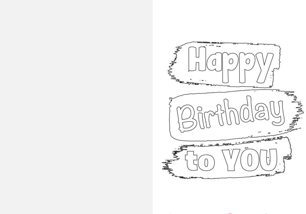 Free happy birthday printable coloring cards