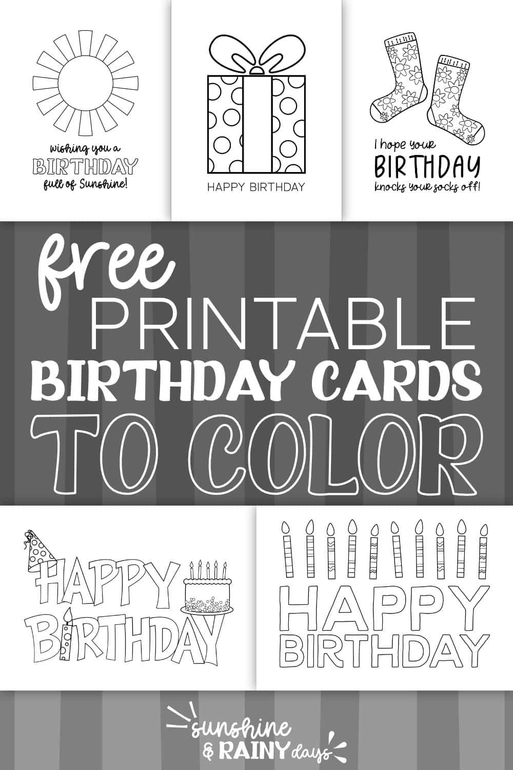 Happy birthday coloring cards