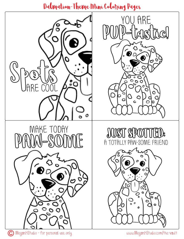 Free printable mini coloring pages