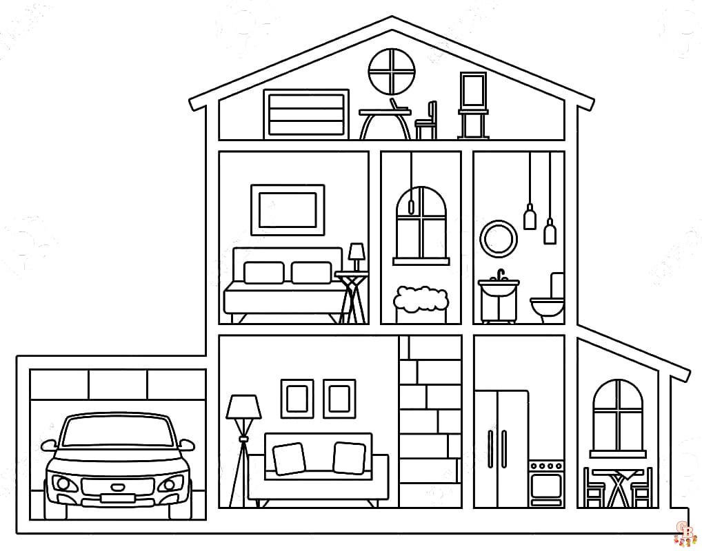 Pãginas para colorir inside house folhas divertidas e gratuitas para imprimir para crianãas