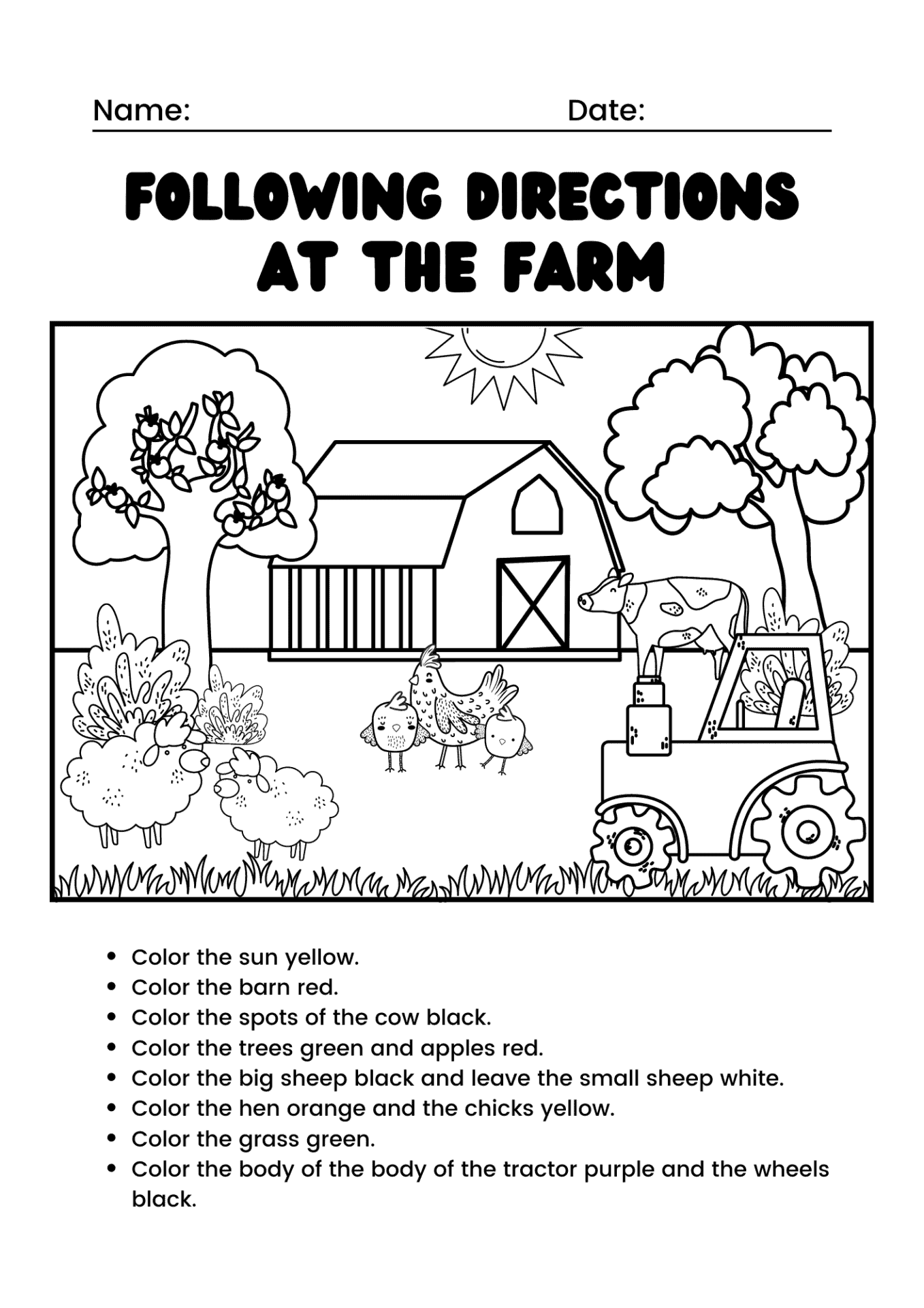 Sets of farm coloring pages free farm and animals worksheets