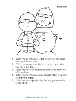 Winter following directions cards coloring sheets by sweet peas and pigtails