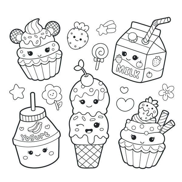 Dessert coloring page royalty