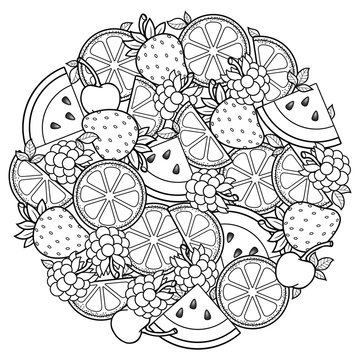 Coloring book food images â browse photos vectors and video