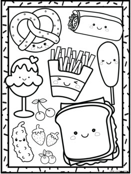 Food coloring pages coloring sheets food coloring book tpt