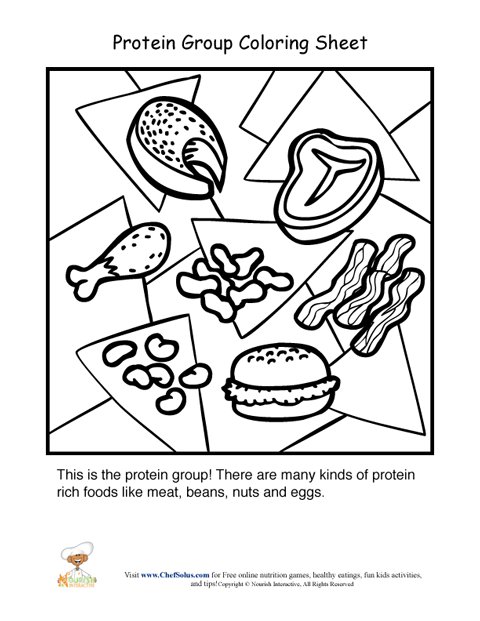 Protein food group coloring sheet