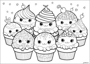Kawaii coloring pages for adults kids