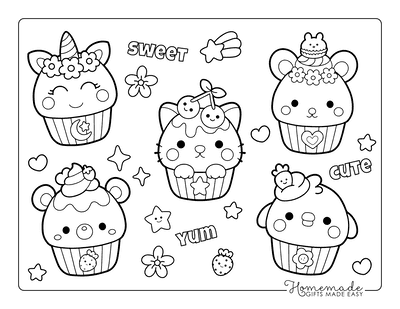 Free cute kawaii coloring pages for kids