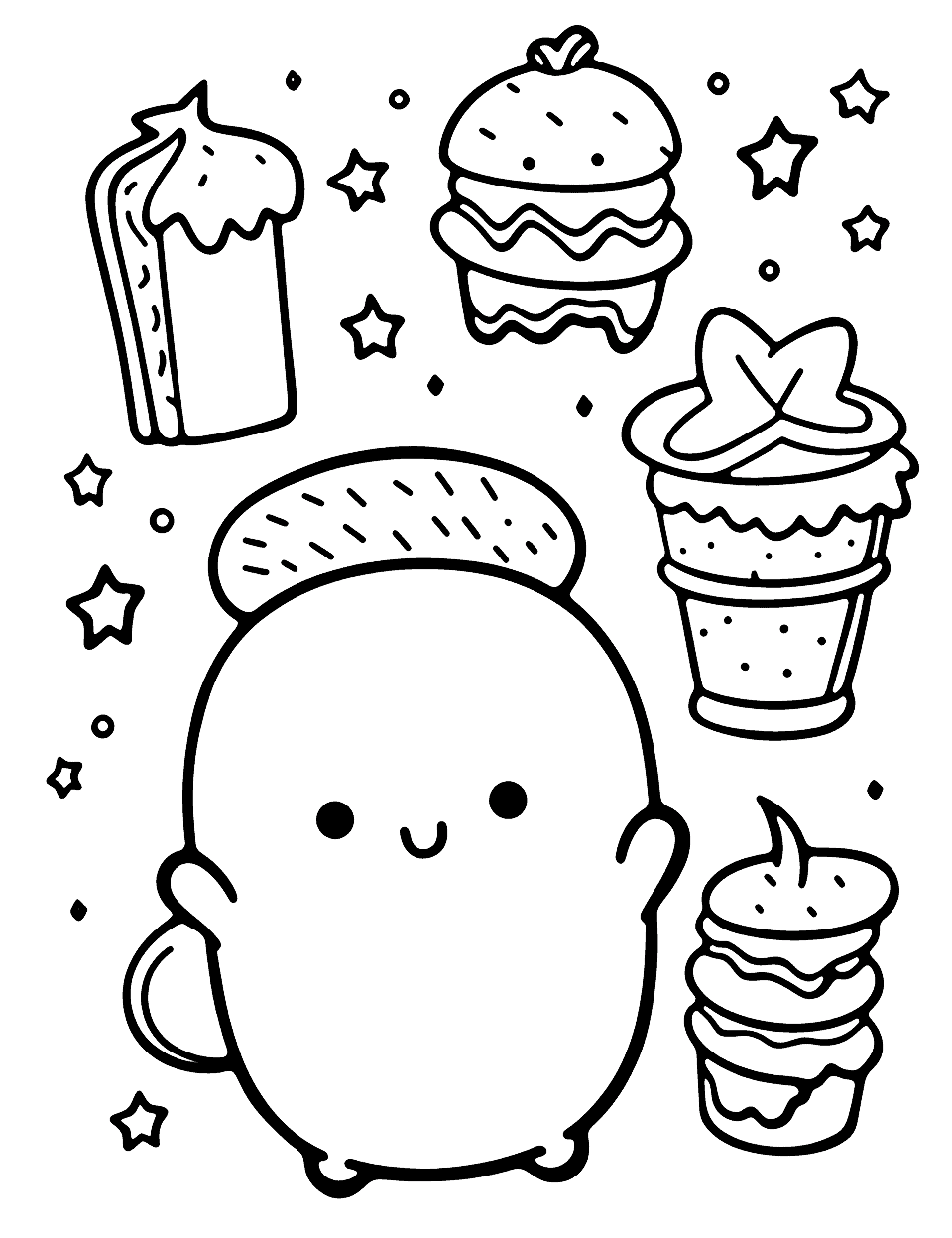 Kawaii coloring pages free printable sheets