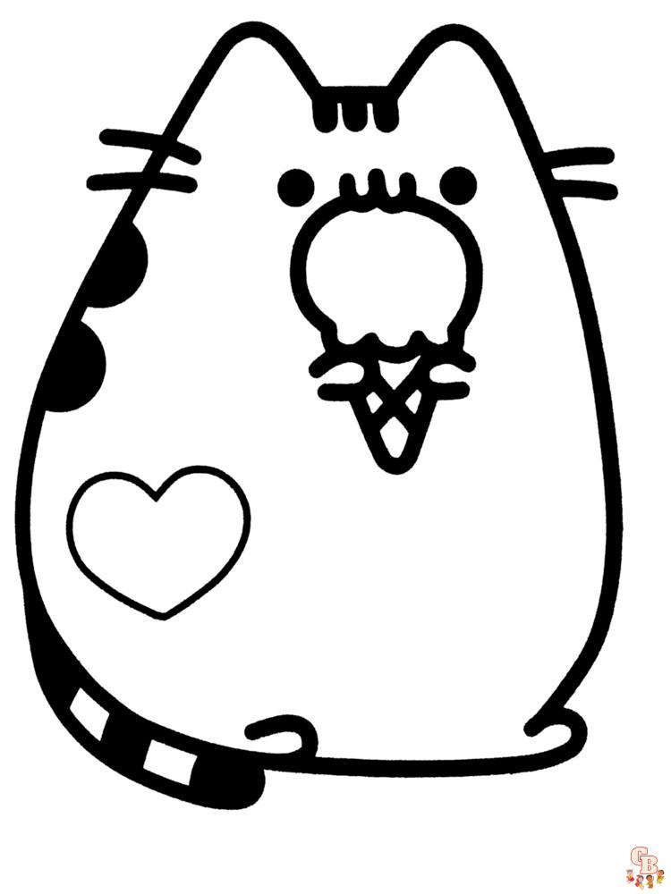 Pusheen coloring pages free printable