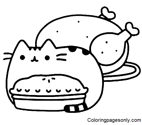 Pusheen coloring pages printable for free download