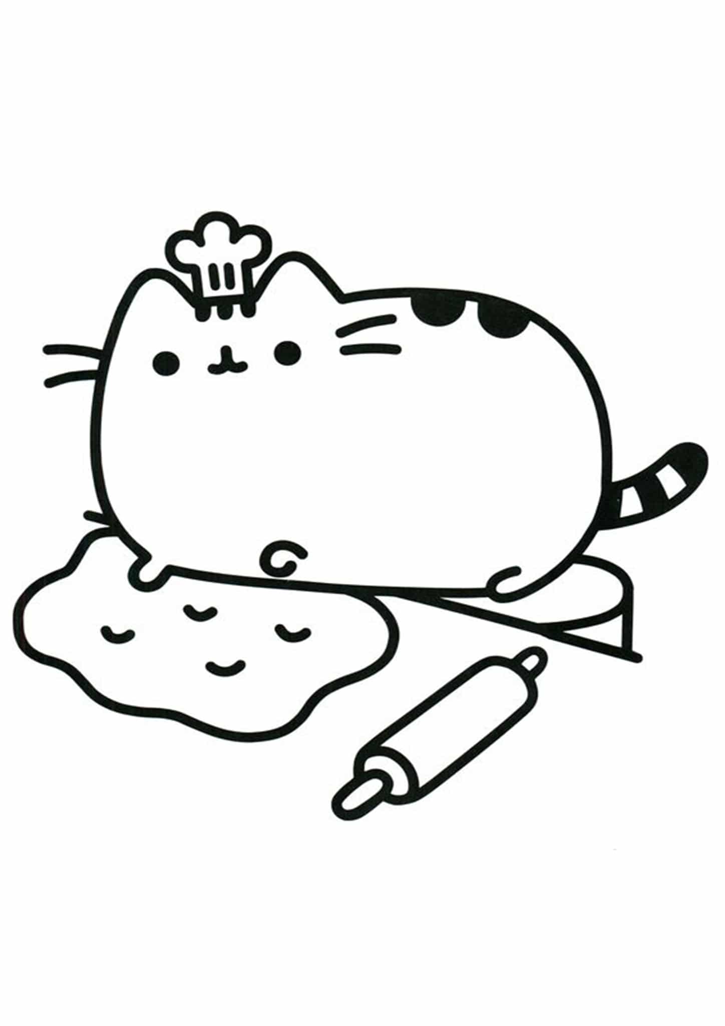 Free easy to print pusheen coloring pages