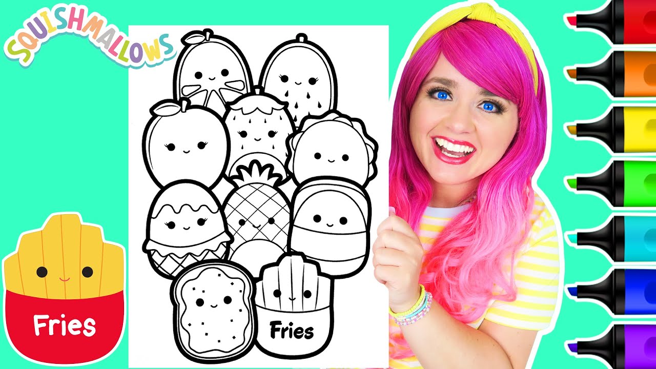 Coloring squishmallows food squad coloring page ohuhu art markers