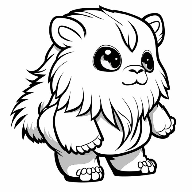 Premium vector cute big foot side view coloring pages vector art white background coloring book line art