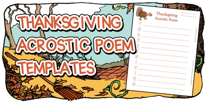 Printable acrostic poem for thanksgiving â tims printables