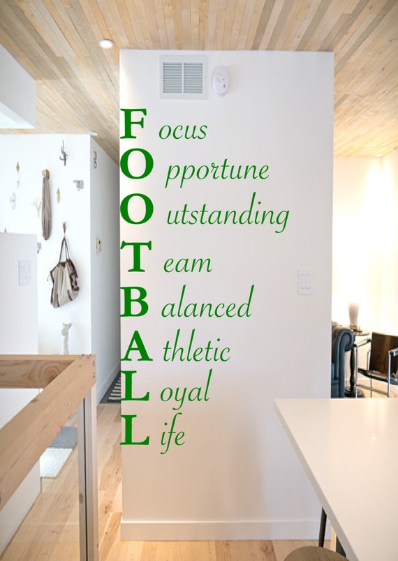 Football acrostic wall decal football decor football wall decal football decals kids room decor door decals sports wall decals