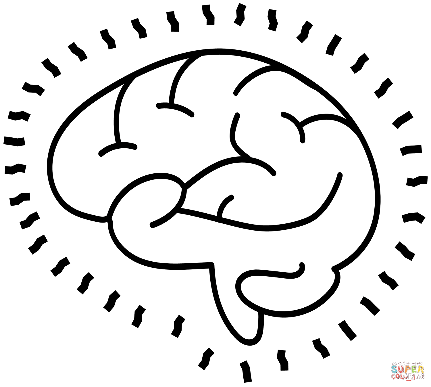 Brain coloring page free printable coloring pages