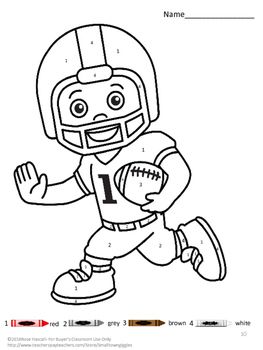 Sports theme color by code worksheets coloring pages special education math special education math football coloring pages sports coloring pages