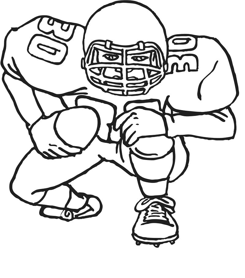 American football player image coloring page