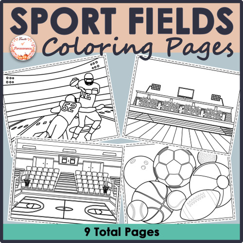 Sport fields and events coloring pages soccer and football games in stadiums