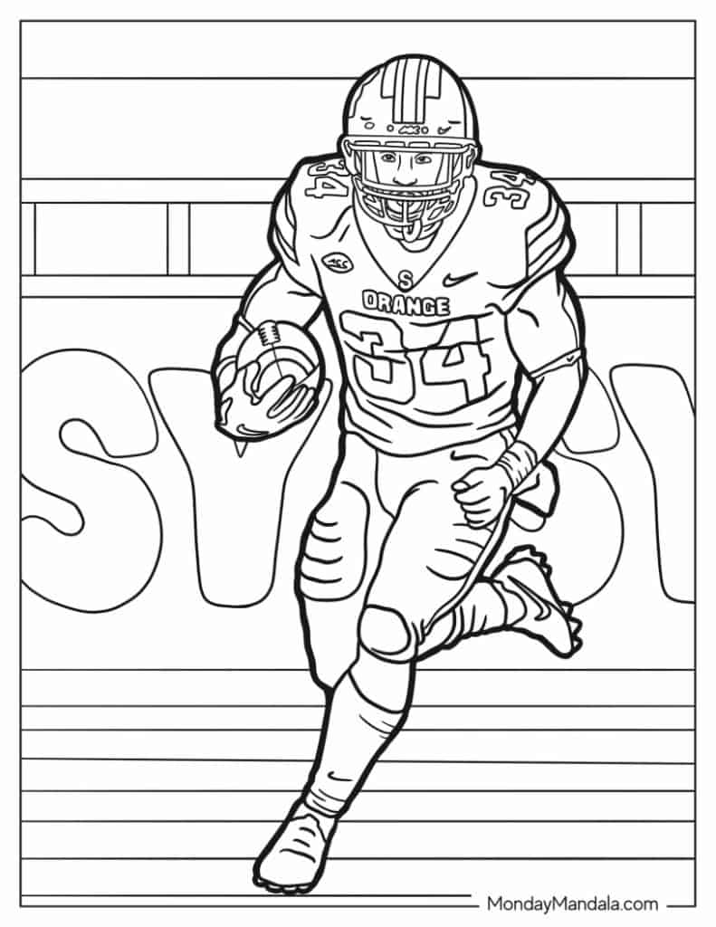 Football coloring pages free pdf printables