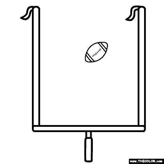 Football through uprights coloring page