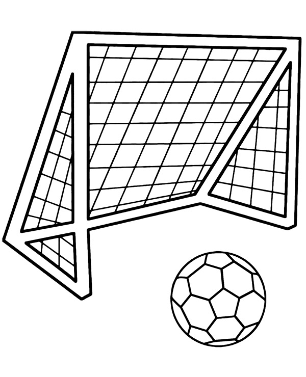 Football goal soccer coloring page