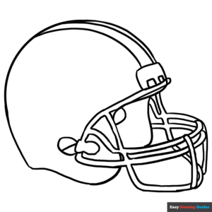 Football helmet coloring page easy drawing guides