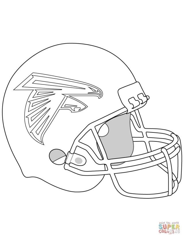 Creative picture of football helmet coloring page