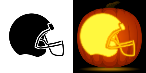 Free football helmet pumpkin stencil