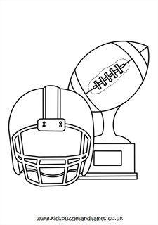 American football helmet and trophy louring page