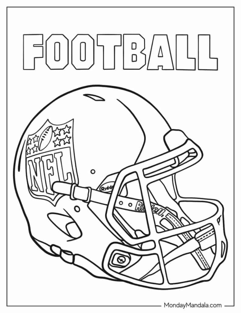 Football coloring pages free pdf printables