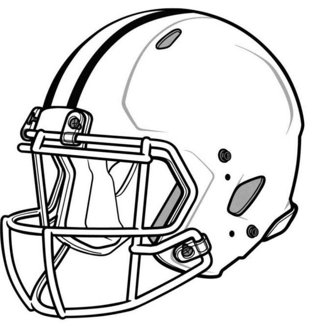 Creative picture of football helmet coloring page