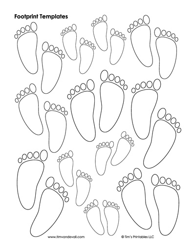 Footprint templates â tims printables