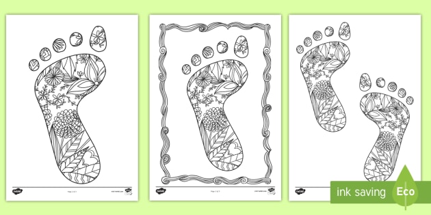 Footprint mindfulness coloring page teacher