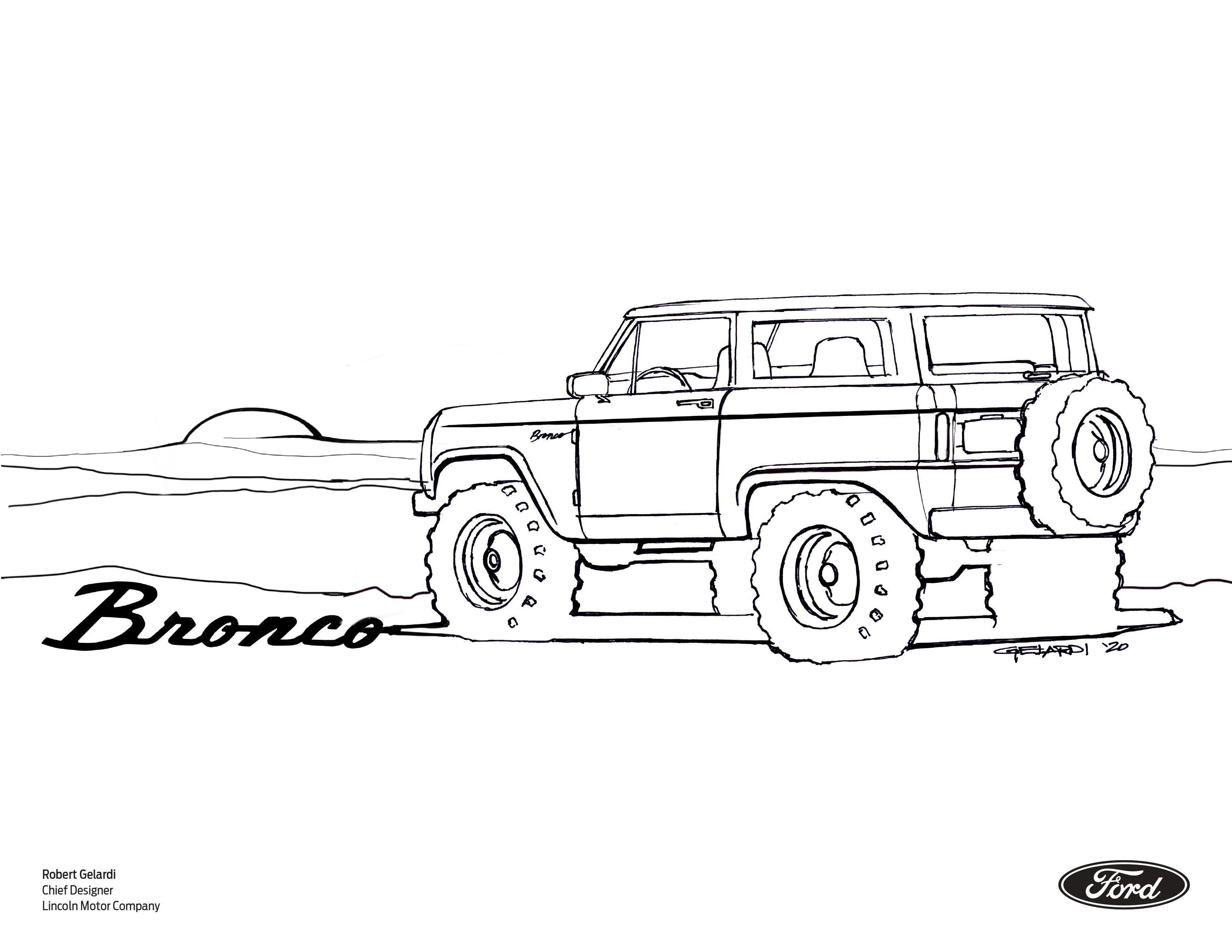 Official bronco coloring pages