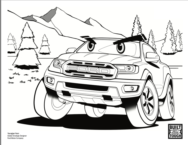 Ford designers create coloring book pages for kids