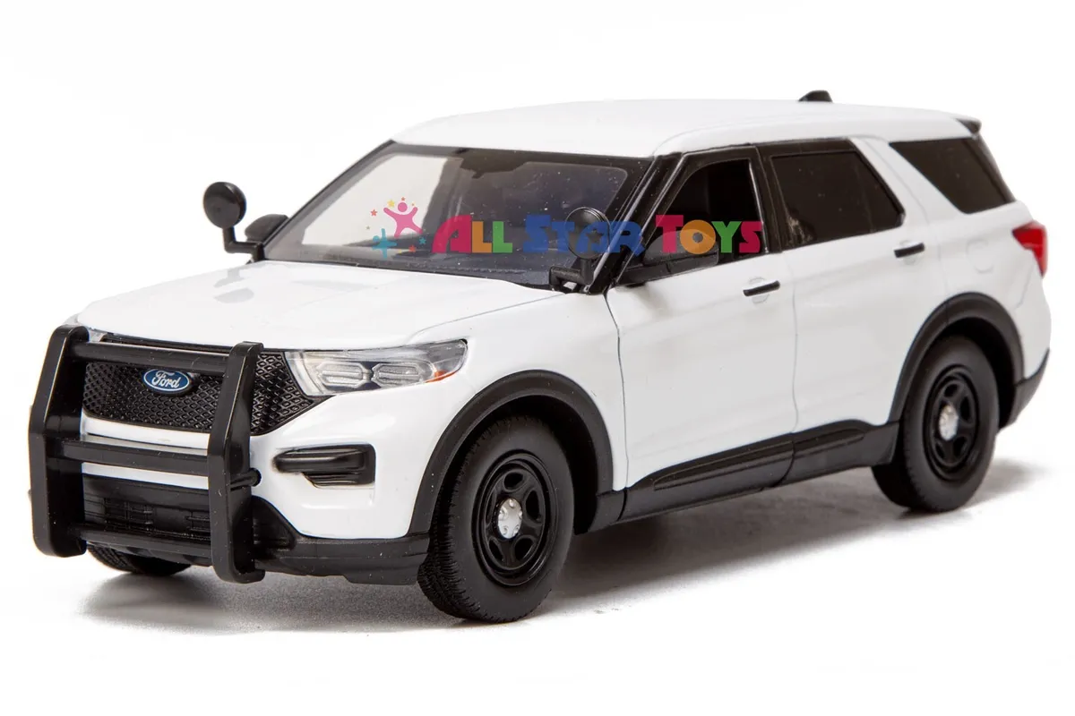 Ford explorer police diecast motormax unmarked sleek top white