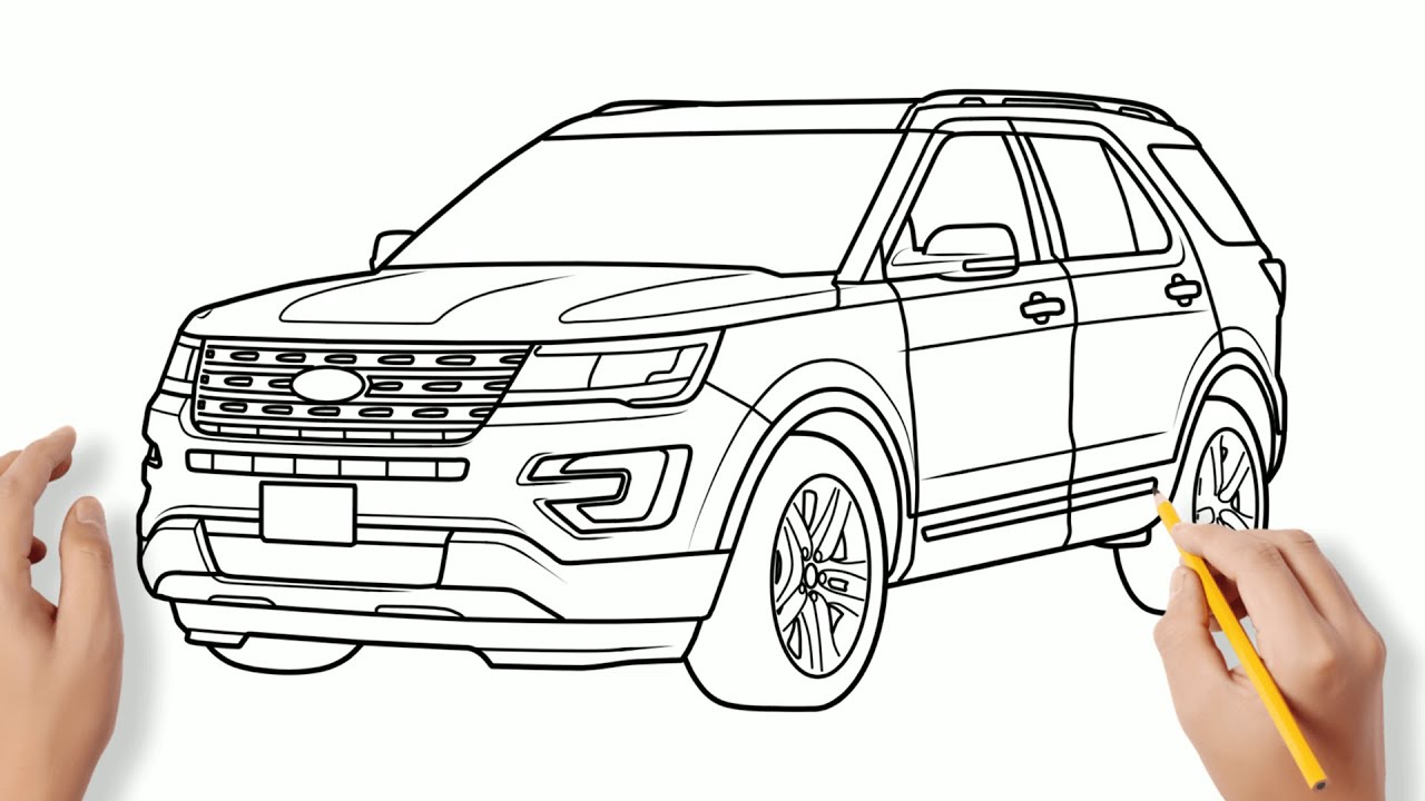 Ford explorer jeep drawing