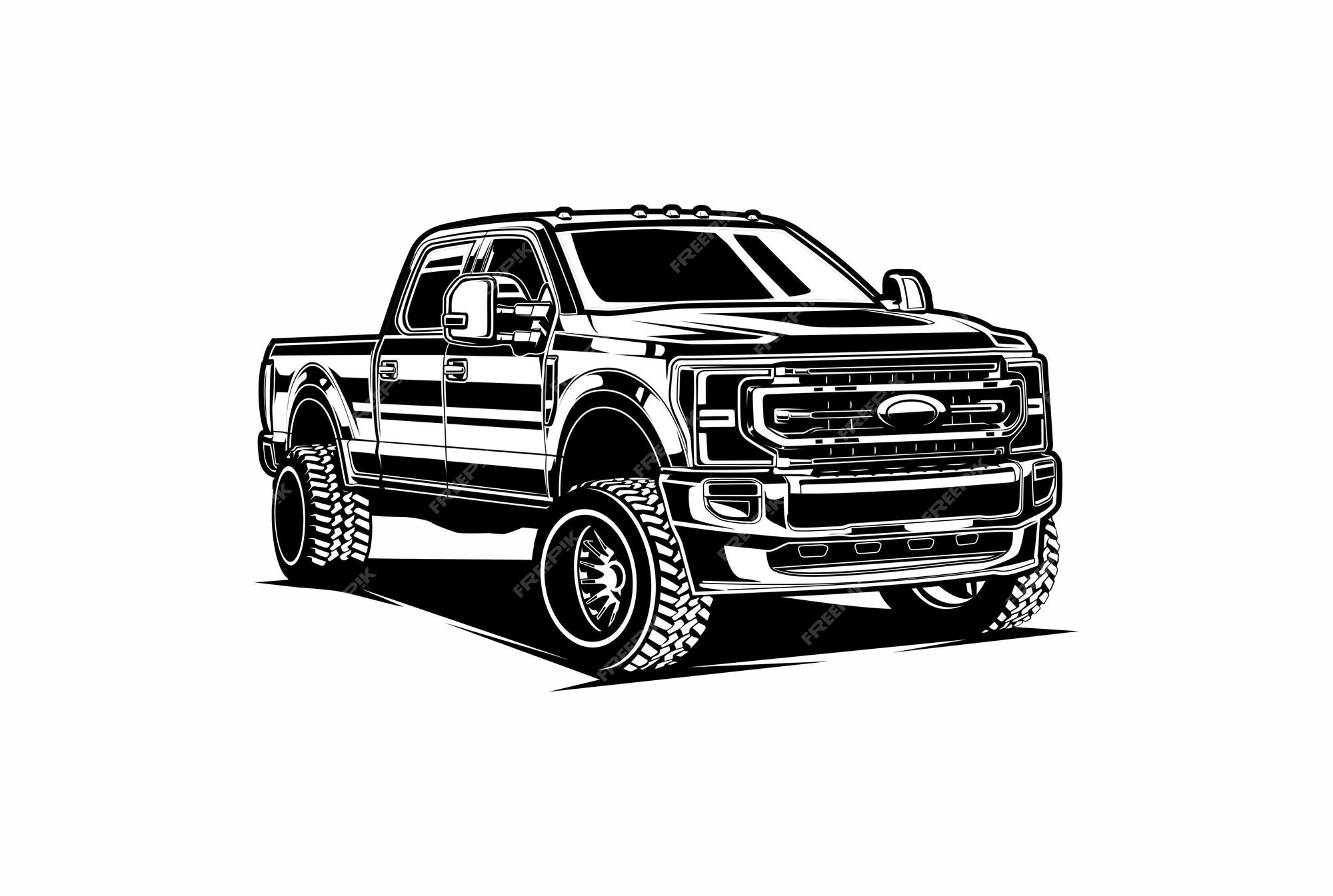 Premium vector pickup truck silhouette
