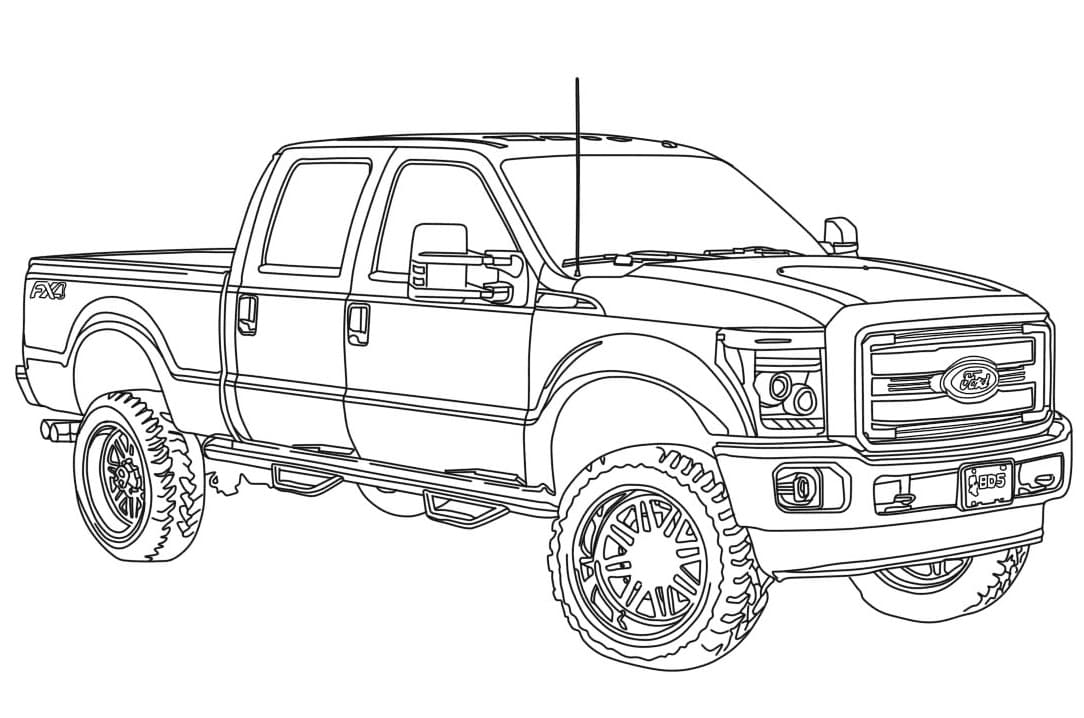 Ford f raptor coloring page