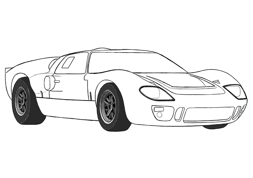 Ford gt coloring page