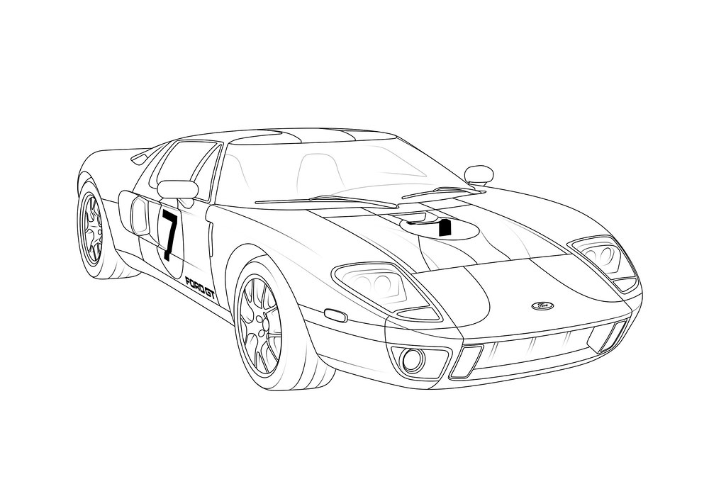 Ford gt coloring book miskolciart