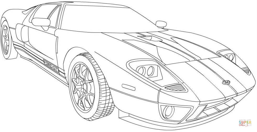 Ford gt coloring page free printable coloring pages