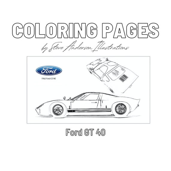 Ford gt coloring page