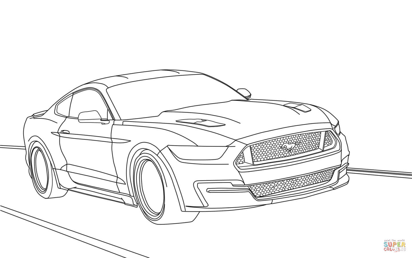 Ford mustang coloring page free printable coloring pages